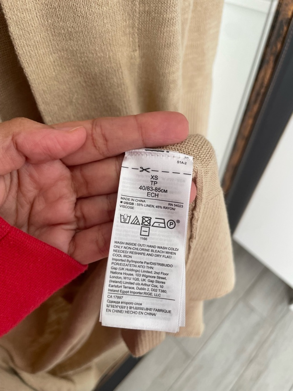 Banana Republic Long Open-Front Cardigan in Tan/Beige - Picture 5 of 6